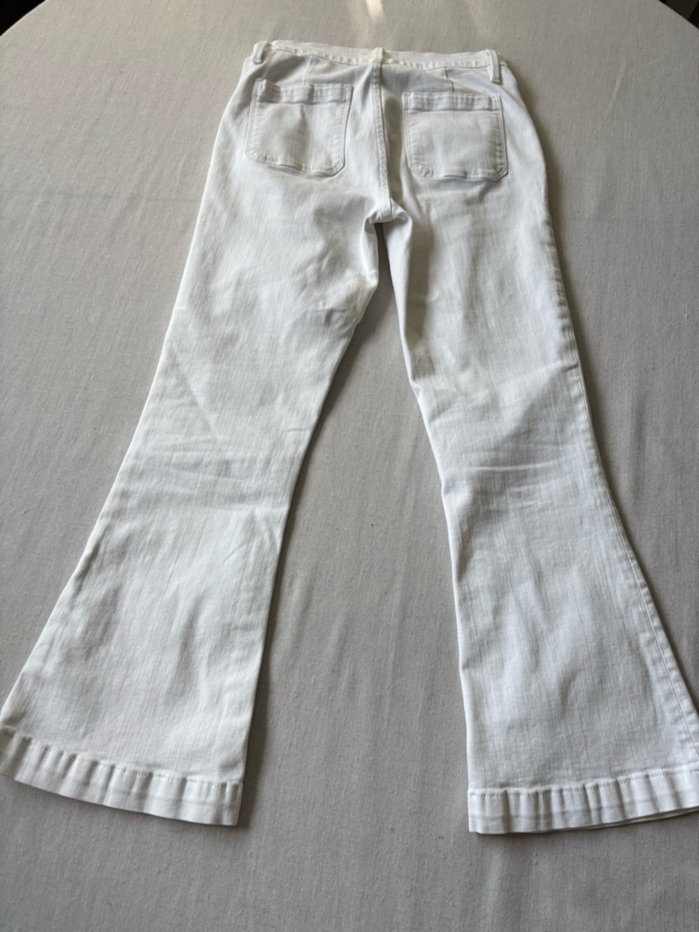 FRAME Le Bardot Crop Flare Jeans White Blanc Mid Rise Size 25 - Picture 4 of 10